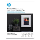 HP Premium Plus Photo Paper, 11.5 mil, 5 x 7, Glossy White, 60/Pack (HEWCR669A)