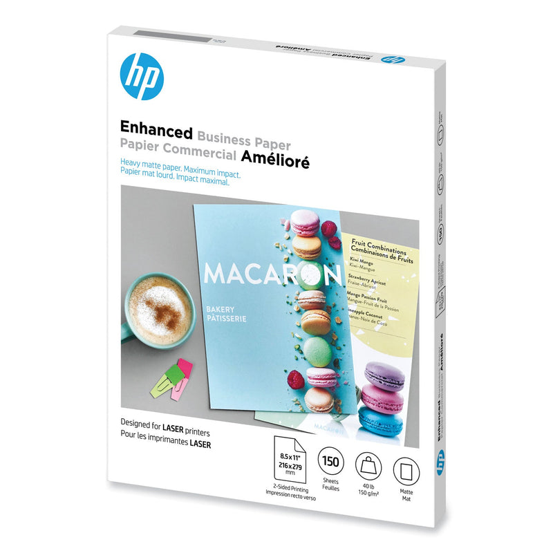 HP Laser Matte Brochure Paper, 112 Bright, 40 lb Bond Weight, 8.5 x 11, White, 150/Pack (HEWQ6543A)