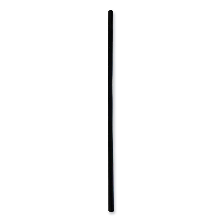 Boardwalk® Wrapped Jumbo Straws, 7.75", Polypropylene, Black, 250/Pack, 50 Packs/Carton (BWKJSTW775B) Case of 12500