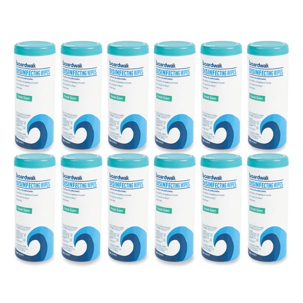 Boardwalk® Disinfecting Wipes, 7 x 8, Fresh Scent, 35/Canister, 12 Canisters/Carton (BWK454W35)