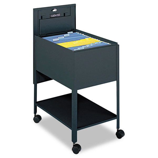 Safco® Extra-Deep Locking Mobile Tub File, Legal Size, Metal, 1 Shelf, 1 Bin, 16.5" x 24.75" x 28.25", Black (SAF5363BL) Each