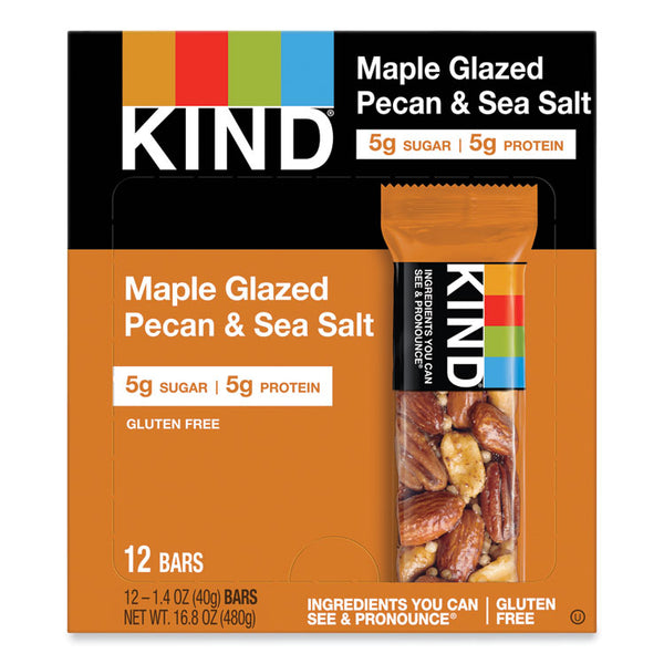 KIND Nuts and Spices Bar, Maple Glazed Pecan and Sea Salt, 1.4 oz Bar, 12/Box (KND17930)