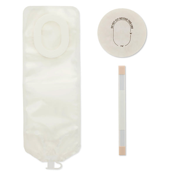 Pouchkins™ Newborn Ostomy Pouch One-Piece System 6 Inch Length Flat, Trim To Fit 7/8 to 1-3/8 Inch Stoma Drainable (341446_BX) 15/BX