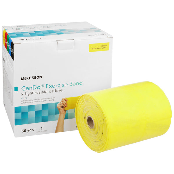 McKesson CanDo® Exercise Resistance Band Yellow 5 Inch X 50 Yard X-Light Resistance (1073307_EA) 1/EA