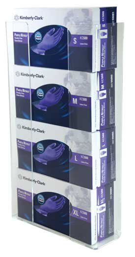 Unimed - Midwest Glove Box Holder Horizontal Mounted 4-Box Capacity Clear 3-1/2 X 11 X 19-1/4 Inch Acrylic (953694_EA) 1/EA
