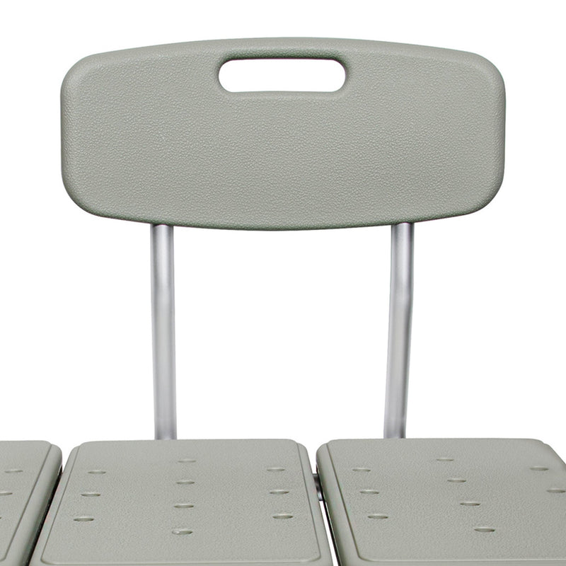 McKesson Knocked Down Bath Transfer Bench Removable Arm Rail 17-1/2 to 22-1/2 Inch Seat Height 400 lbs. Weight Capacity (1128904_EA) 1/EA