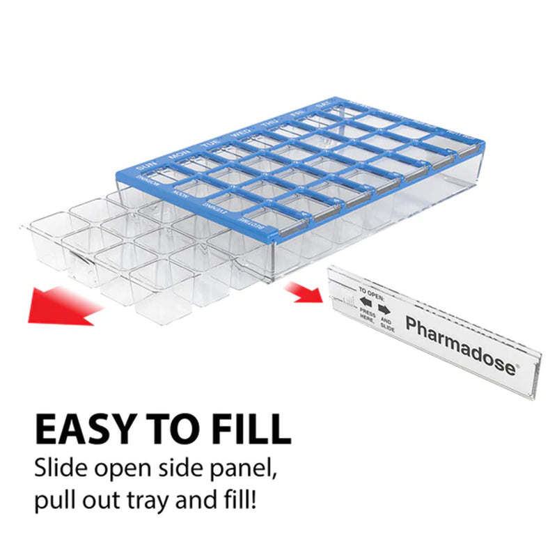 Pharmadose® Locking Pill Planner Pill Organizer Small 7 Day 4 Dose (1146030_EA) 1/EA