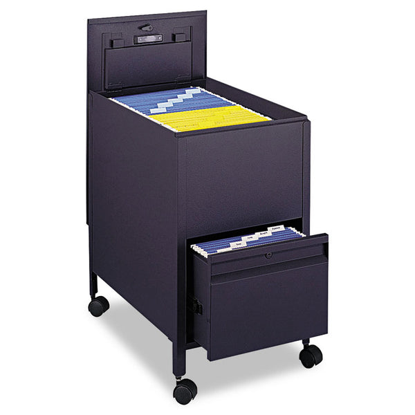 Safco® Locking Mobile Tub File with Drawer, Letter Size, Metal, 1 Drawer, 1 Bin, 17" x 26" x 28", Black (SAF5364BL) Each