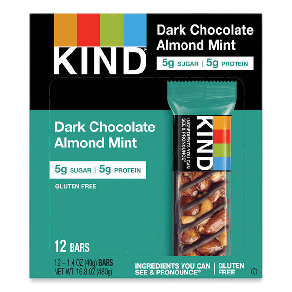 KIND Nuts and Spices Bar, Dark Chocolate Almond Mint, 1.4 oz Bar, 12/Box (KND19988)