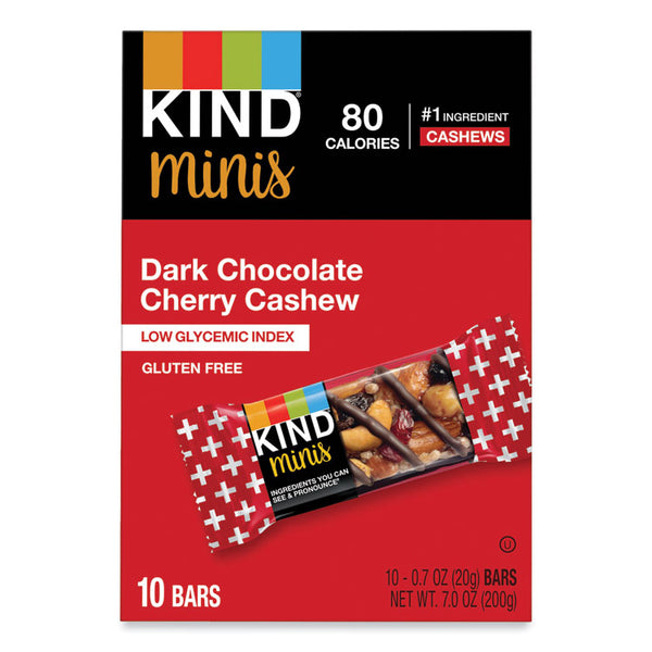 KIND Minis, Dark Chocolate Cherry Cashew, 0.7 oz, 10/Pack (KND27962)