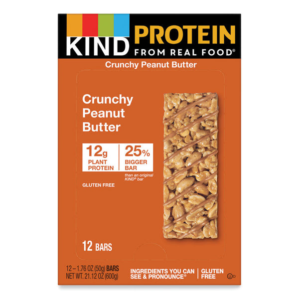 KIND Protein Bars, Crunchy Peanut Butter, 1.76 oz, 12/Pack (KND26026)