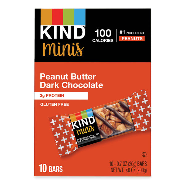 KIND Minis, Peanut Butter Dark Chocolate, 0.7 oz, 10/Pack (KND27961)