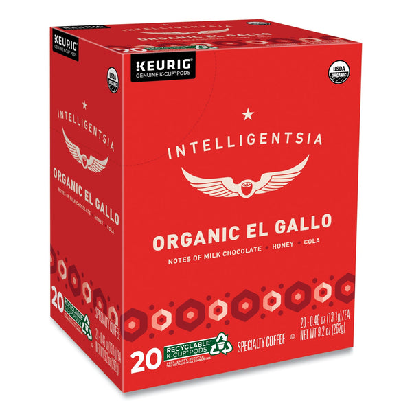 Intelligentsia El Gallo Organic Coffee K-Cups, Light Roast, 20/Box (GMT0154) Box of 20