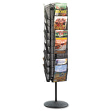 Safco® Onyx Mesh Rotating Magazine Display, 30 Compartments, 16.5w x 16.5d x 66h, Black (SAF5577BL) Each