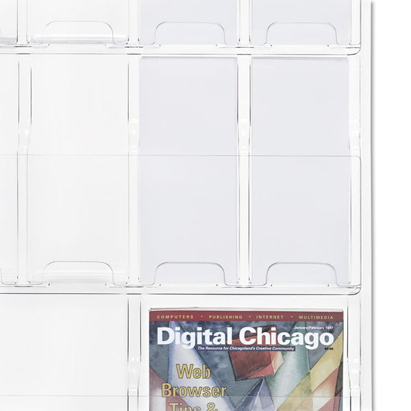 Safco® Reveal Clear Literature Displays, 18 Compartments, 30w x 2d x 45h, Clear (SAF5600CL) Each