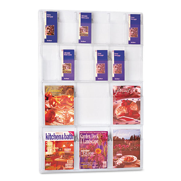 Safco® Reveal Clear Literature Displays, 18 Compartments, 30w x 2d x 45h, Clear (SAF5600CL) Each