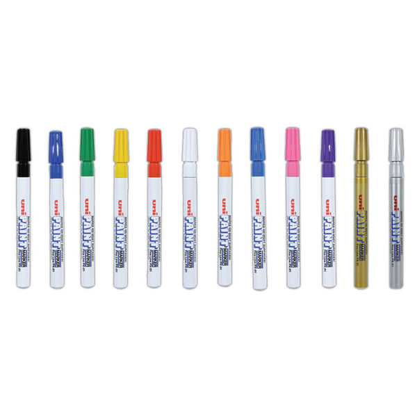 uni®-Paint Permanent Marker, Fine Bullet Tip, Assorted Colors, 12/Set (UBC63721) Set of 12