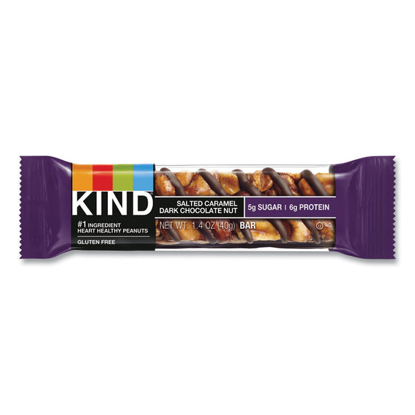 KIND Nuts and Spices Bar, Salted Caramel and Dark Chocolate Nut, 1.4 oz, 12/Pack (KND26961)