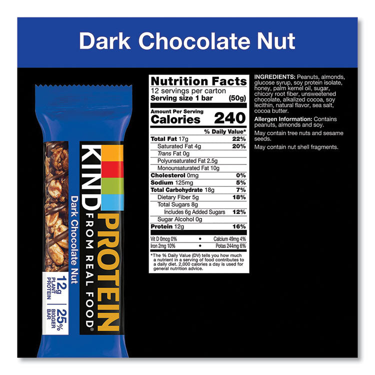 KIND Protein Bars, Double Dark Chocolate, 1.76 oz, 12/Pack (KND26036)