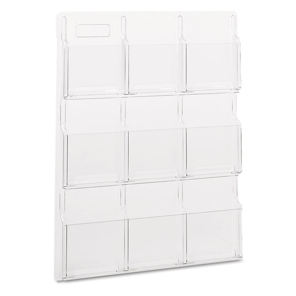 Safco® Reveal Clear Literature Displays, 9 Compartments, 30w x 2d x 36.75h, Clear (SAF5603CL) Each