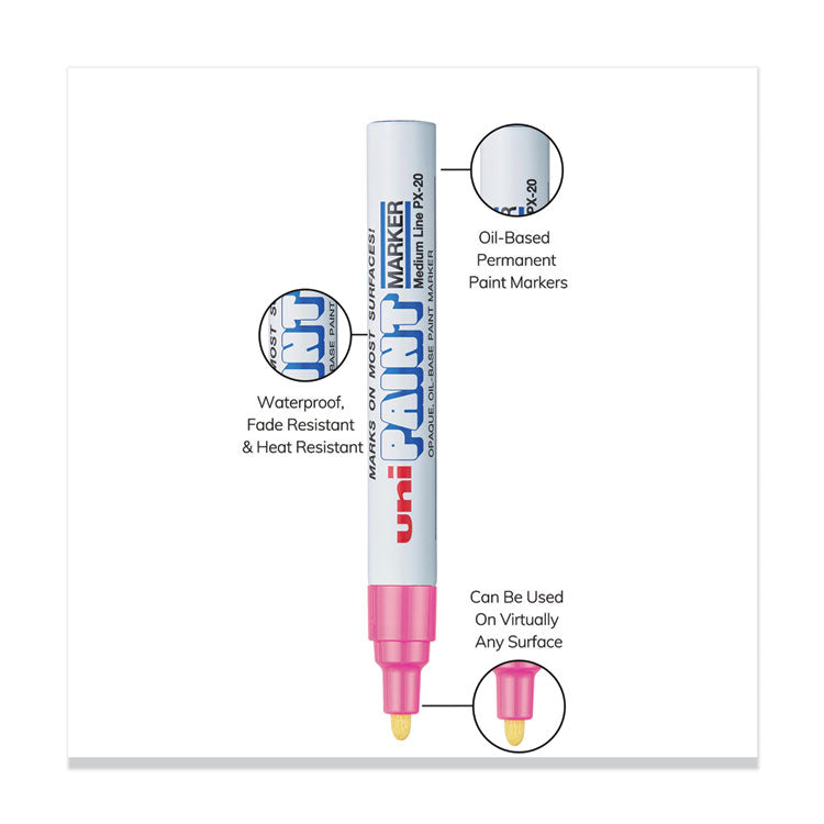 uni®-Paint Permanent Marker, Medium Bullet Tip, Pink (UBC63611) Each