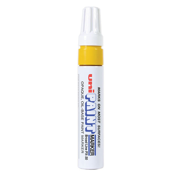 uni®-Paint Permanent Marker, Broad Chisel Tip, Yellow (UBC63735) Each