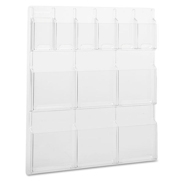 Safco® Reveal Clear Literature Displays, 12 Compartments, 30w x 2d x 34.75h, Clear (SAF5606CL) Each