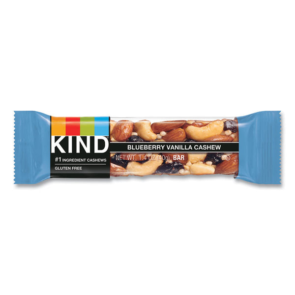 KIND Fruit and Nut Bars, Blueberry Vanilla and Cashew, 1.4 oz Bar, 12/Box (KND18039)