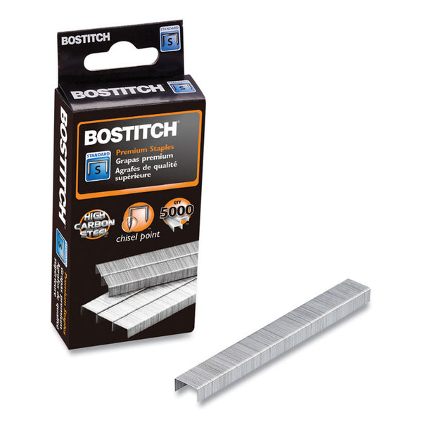 Bostitch® Standard Staples, 0.25" Leg, 0.5" Crown, Steel, 5,000/Box (BOSSBS1914CP)
