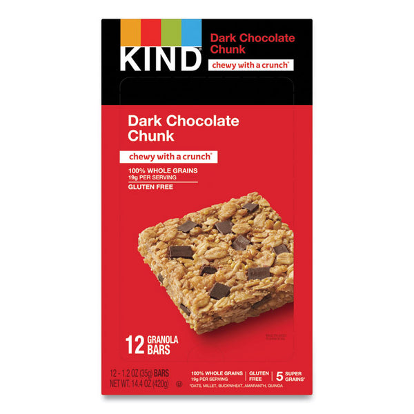 KIND Healthy Grains Bar, Dark Chocolate Chunk, 1.2 oz, 12/Box (KND18082)