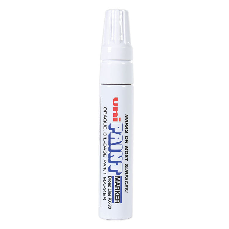 uni®-Paint Permanent Marker, Broad Chisel Tip, White (UBC63743) Each
