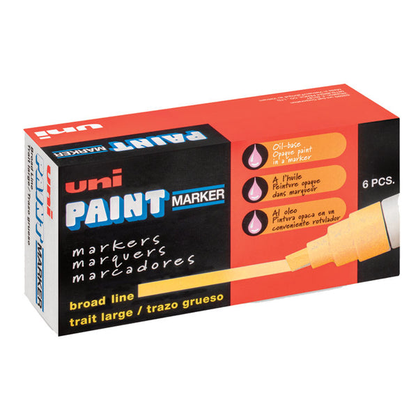 uni®-Paint Permanent Marker, Broad Chisel Tip, Yellow (UBC63735) Each