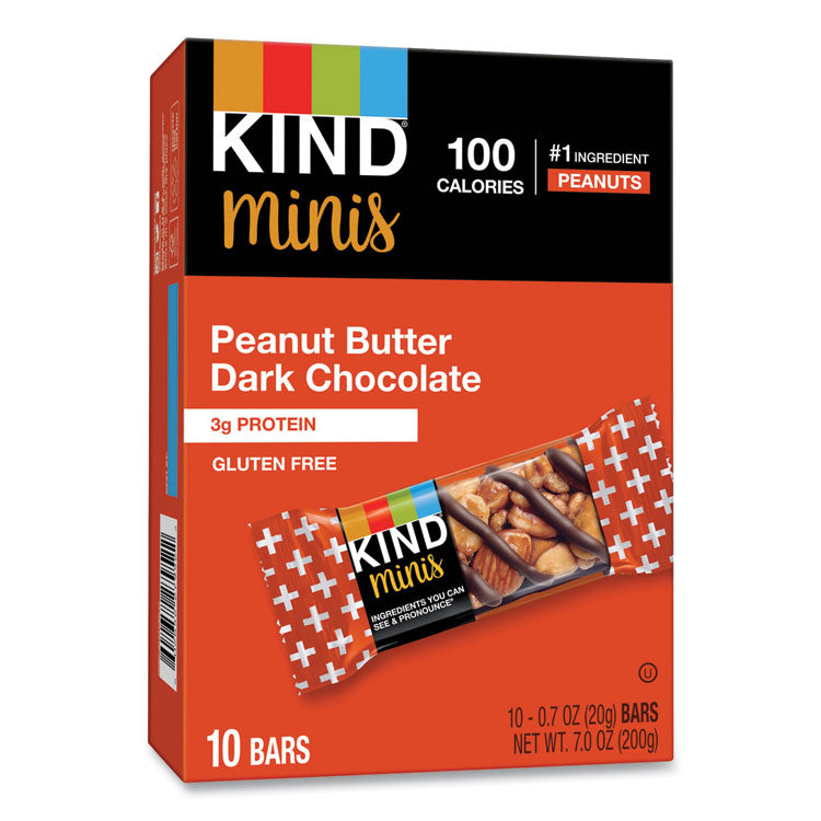 KIND Minis, Peanut Butter Dark Chocolate, 0.7 oz, 10/Pack (KND27961)