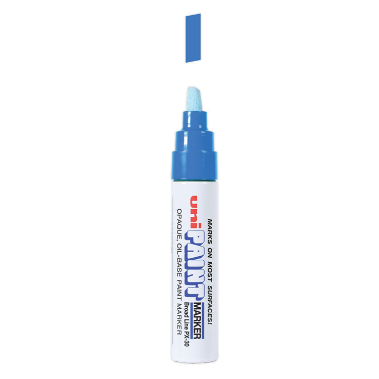 uni®-Paint Permanent Marker, Broad Chisel Tip, Blue (UBC63733) Each