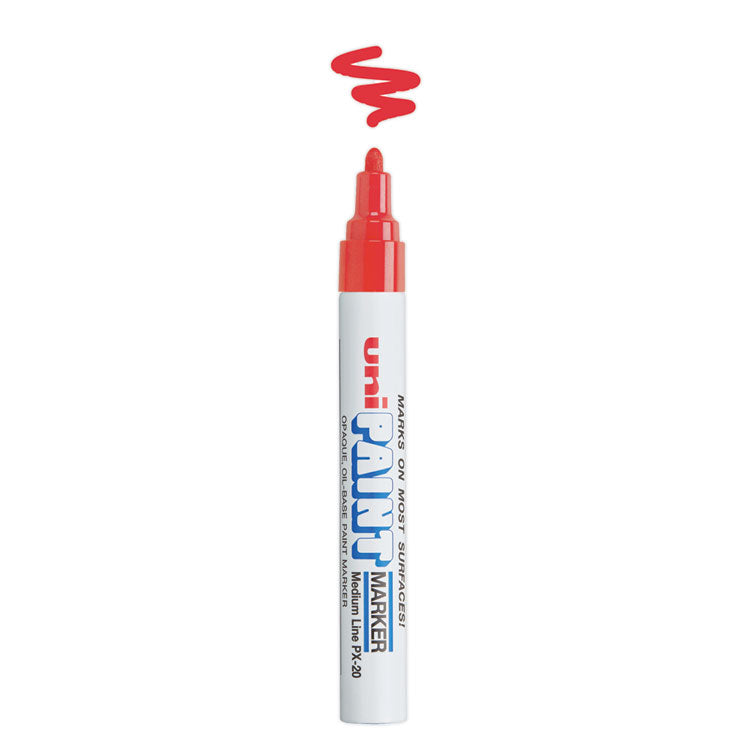 uni®-Paint Permanent Marker, Medium Bullet Tip, Red (UBC63602) Each