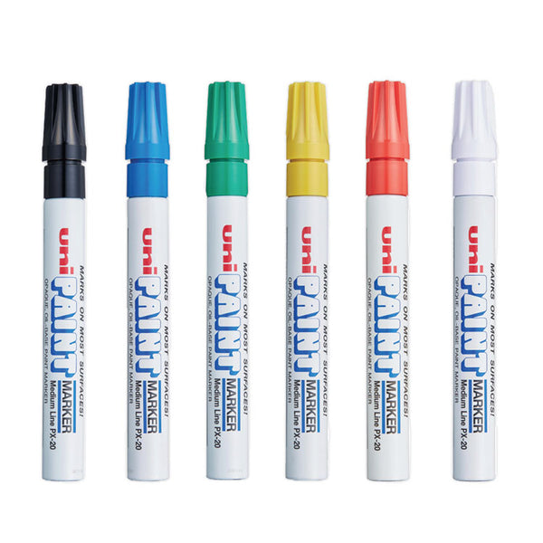 uni®-Paint Permanent Marker, Medium Bullet Tip, Assorted Colors, 6/Set (UBC63630) Set of 6