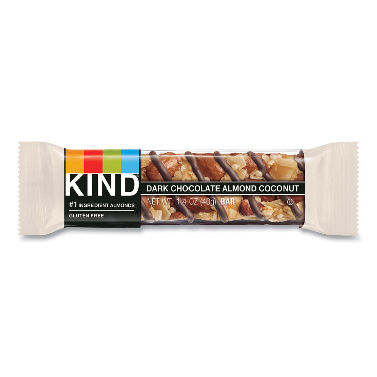 KIND Fruit and Nut Bars, Dark Chocolate Almond and Coconut, 1.4 oz Bar, 12/Box (KND19987)