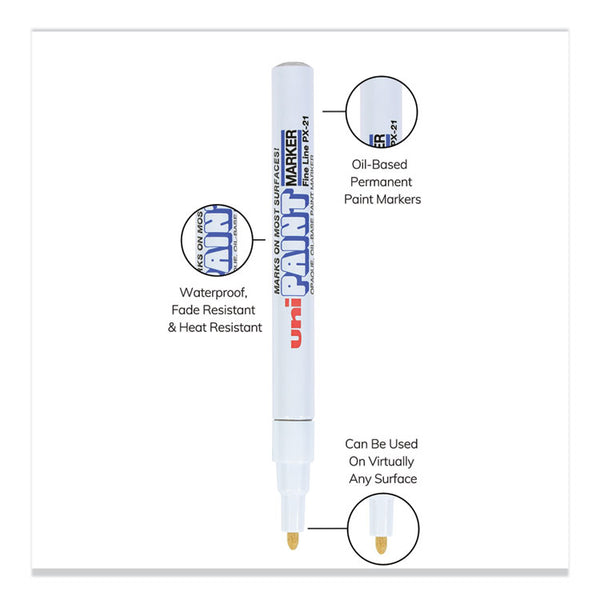 uni®-Paint Permanent Marker, Fine Bullet Tip, White (UBC63713) Each