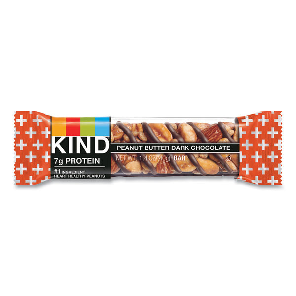 KIND Plus Nutrition Boost Bar, Peanut Butter Dark Chocolate/Protein, 1.4 oz, 12/Box (KND17256)