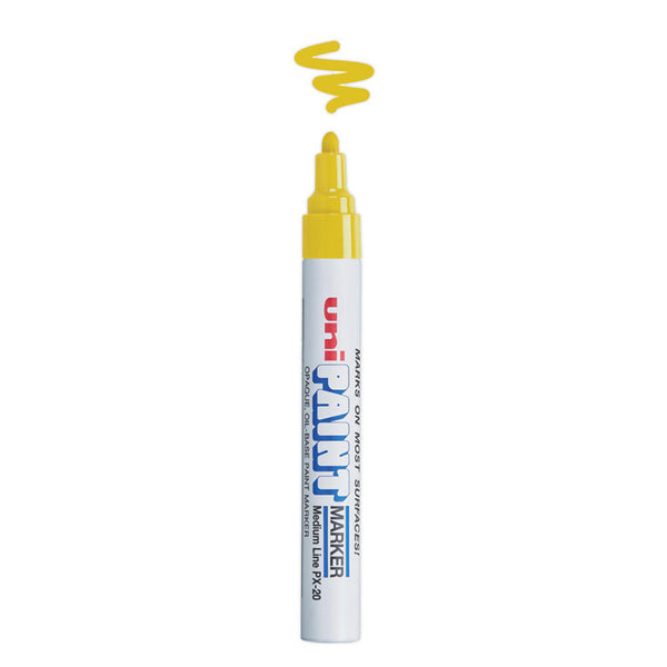 uni®-Paint Permanent Marker, Medium Bullet Tip, Yellow (UBC63605) Each