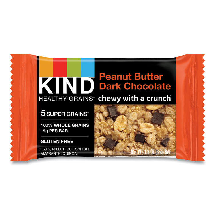 KIND Healthy Grains Bar, Peanut Butter Dark Chocolate, 1.2 oz, 12/Box (KND18083)