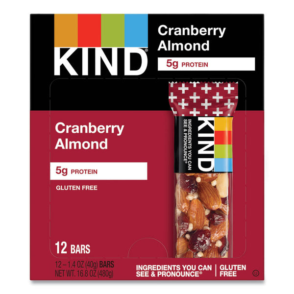 KIND Plus Nutrition Boost Bar, Cranberry Almond and Antioxidants, 1.4 oz, 12/Box (KND17211)