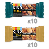 KIND Minis, Dark Chocolate Nuts and Sea Salt/Caramel Almond and Sea Salt, 0.7 oz, 20/Pack (KND27964)