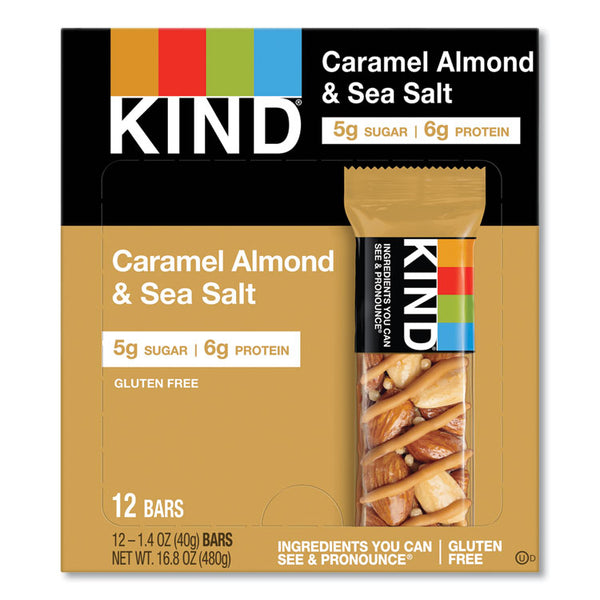 KIND Nuts and Spices Bar, Caramel Almond and Sea Salt, 1.4 oz Bar, 12/Box (KND18533)