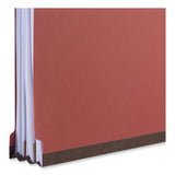 Universal® Six-Section Classification Folders, Heavy-Duty Pressboard Cover, 2 Dividers, 6 Fasteners, Letter Size, Brick Red, 20/Box (UNV10408) Box of 20