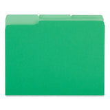 Universal® Interior File Folders, 1/3-Cut Tabs: Assorted, Letter Size, 11-pt Stock, Green, 100/Box (UNV12302) Box of 100
