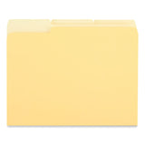 Universal® Interior File Folders, 1/3-Cut Tabs: Assorted, Letter Size, 11-pt Stock, Yellow, 100/Box (UNV12304) Box of 100