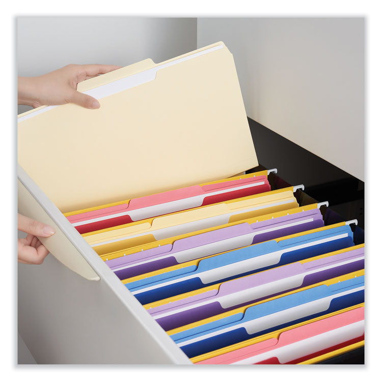 Universal® Top Tab File Folders, 1/3-Cut Tabs: Center Position, Legal Size, 0.75" Expansion, Manila, 100/Box (UNV15122) Box of 100