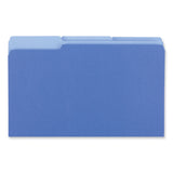 Universal® Interior File Folders, 1/3-Cut Tabs: Assorted, Legal Size, 11-pt Stock, Blue, 100/Box (UNV15301) Box of 100