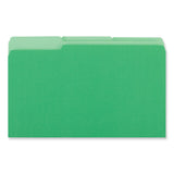 Universal® Interior File Folders, 1/3-Cut Tabs: Assorted, Legal Size, 11-pt Stock, Green, 100/Box (UNV15302) Box of 100